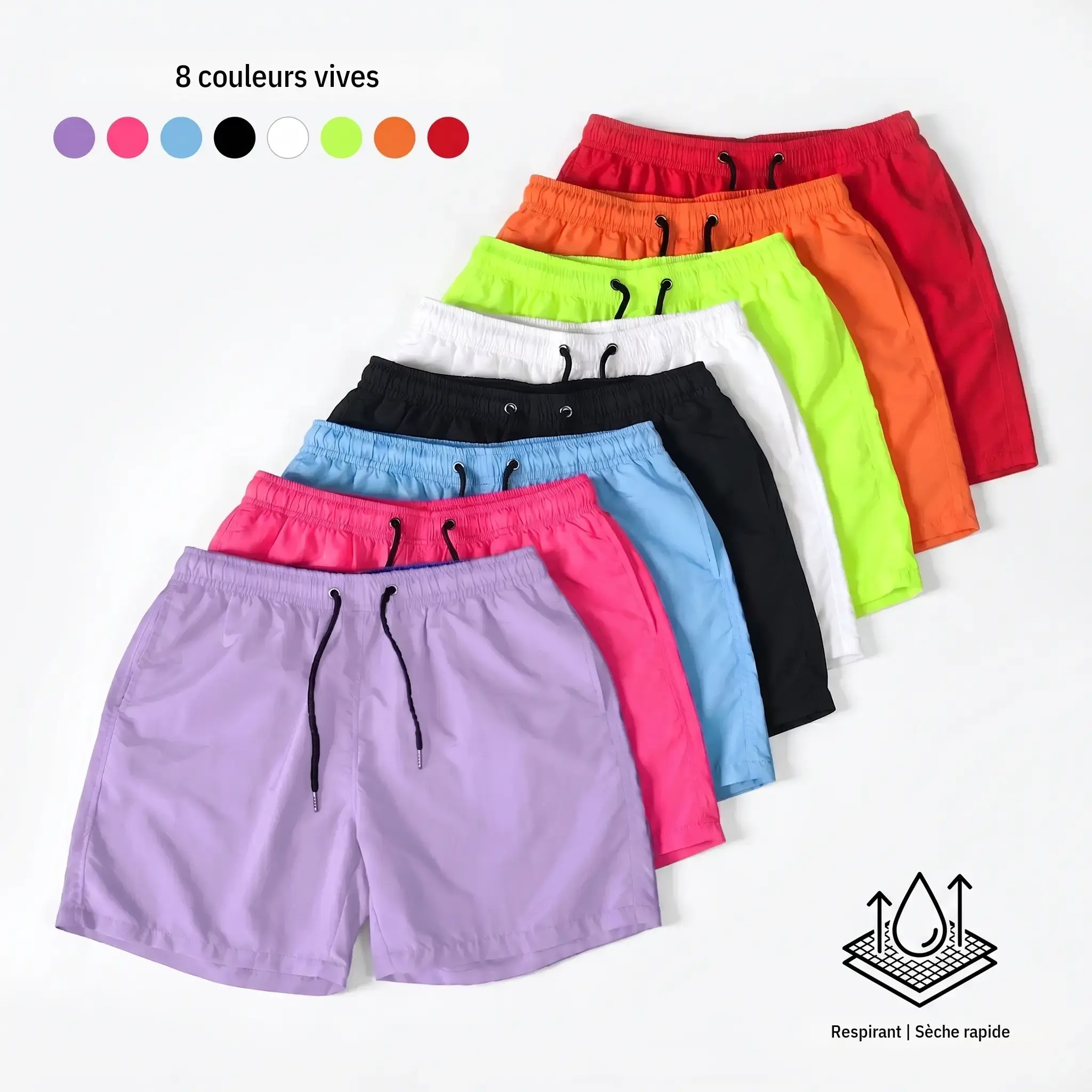 Male Normal Type Polyester 5 Inch Shorts Men's Summer Thin Quick Dry Loose Fitting Contrast Drawstring Elastic Waist Lightweight Breathable Machine Washable for Gym Beach Daily Casual Use shorts for summer men shorts