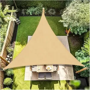 Triangle sunshade sail, thickened polyester Oxford cloth, waterproof four corner sail, UV resistant canopy, wear-resistant D-buckle reinforcement, courtyard garden, swimming pool, camping sunshade, beige/dark green/lake blue 78.74 * 78.74 * 78.74 inches