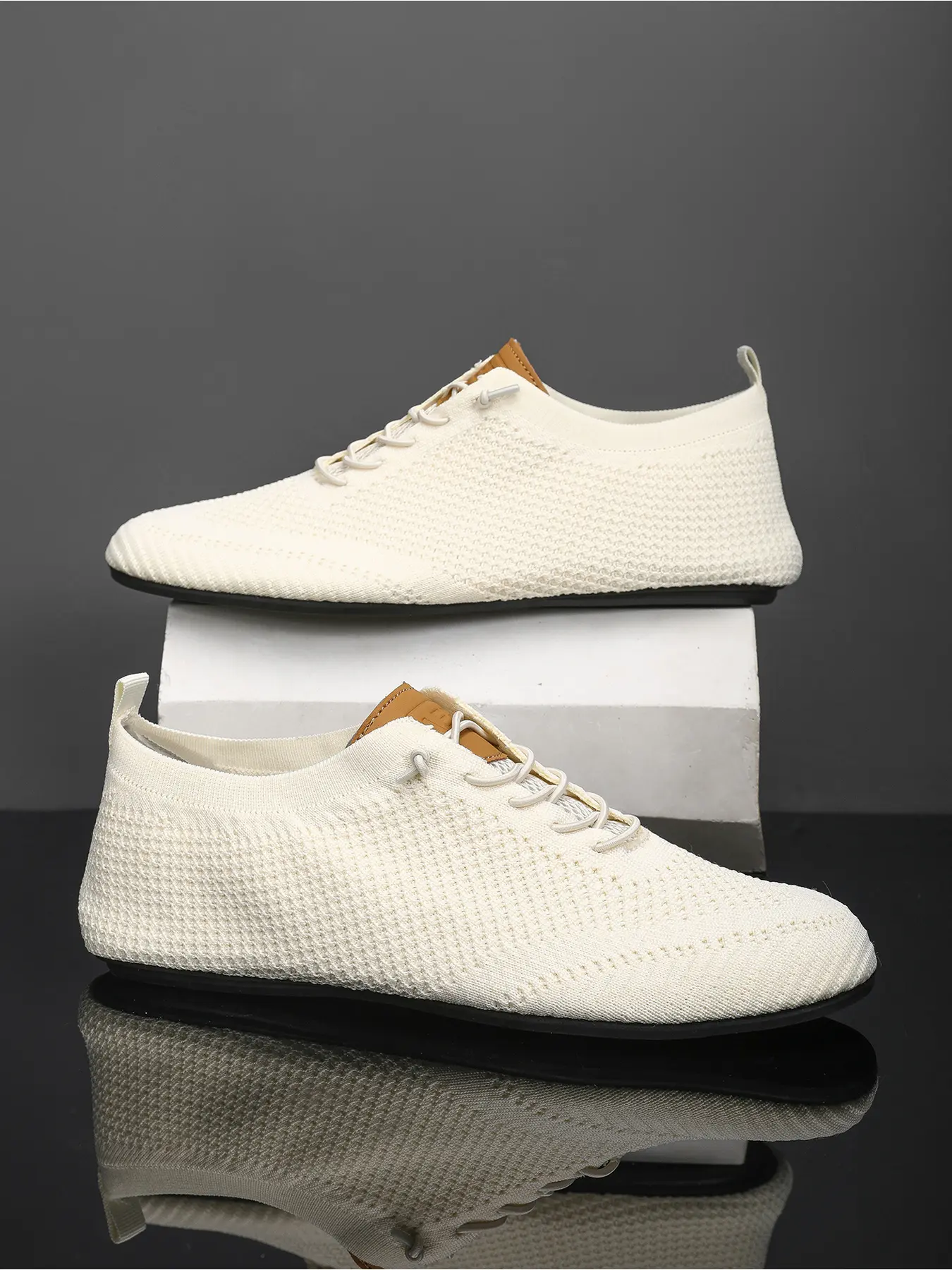 Men Breathable Hollow Knit Lace Up Barefoot Fitness Shoes Soft Non Slip Yoga Treadmill Indoor Casual Sock Sneakers