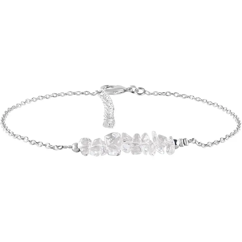 Anklets Nuggets Ankle Bracelets for Women Natural Birthstone Silver Plated Jewelry in 9" +1.5" inch Chakra Crystals Christmas Gifts For Her