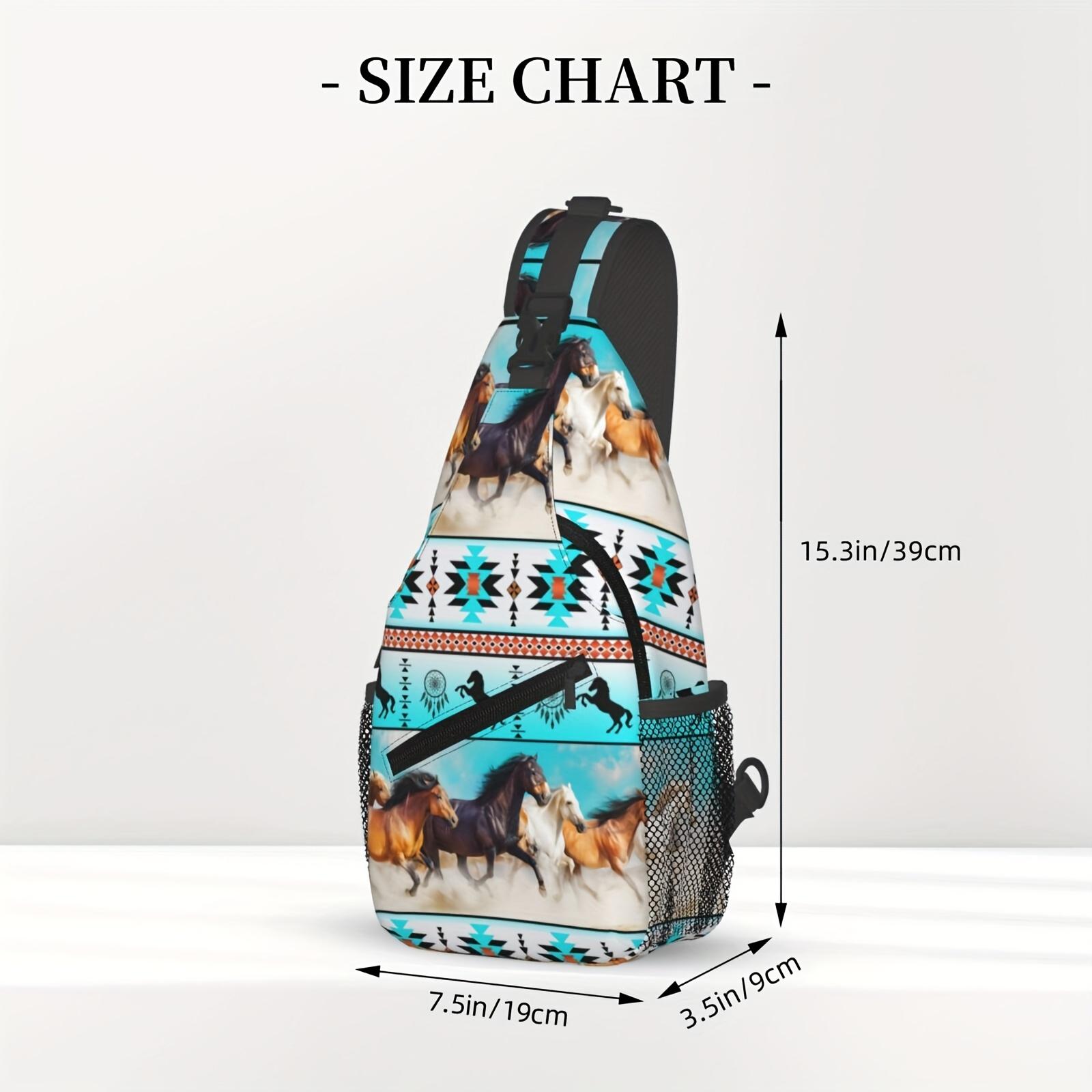 Crossbody Chest Hiking  Southwest Tribal Art Cowboy Desert Horse Shoulder Folding Large Capacity Can Be Used For Shopping, Leisure Travel Beach Fishing  Travel Must Have  For School Back Christmas Gift backpack