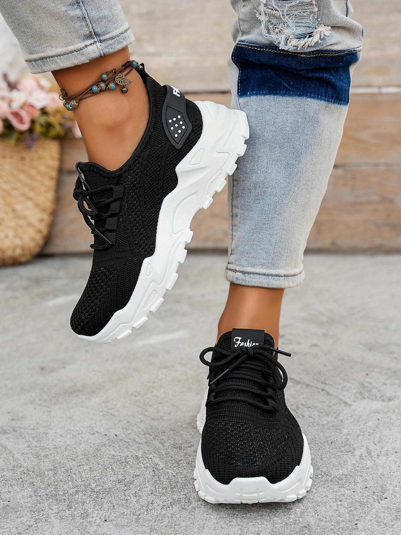 Ladies' Breathable Shoes - Stylish, Comfortable, Low-Top Tennis Shoes with Thick Soles Casual Outdoor Wear