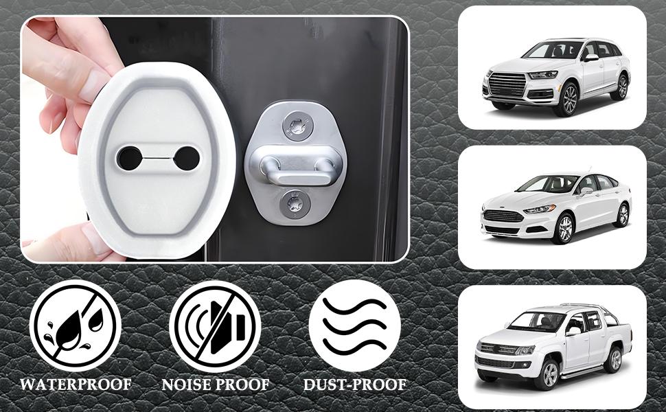 THE WELL KEPT 4PCS Door Latch Lock Cover,Silicone Door Latch Guard Car Decorations&Protects Door Latches,Universal Self-Adhesive Door Lock Latch Protector Car Accessories for Most Vehicles (Black) THE WELL KEPT 4PCS Door Latch Lock Cover,Silicone Door Latch Guard Car Decorations&Protects Door Latches,Universal Self-Adhesive Door Lock Latch Protector Car Accessories for Most Vehicles (Black)