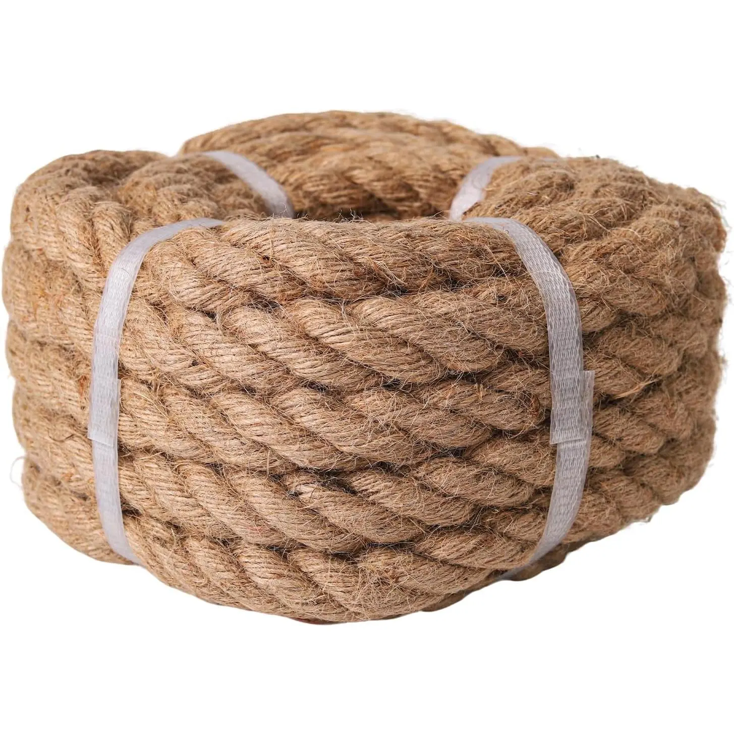 Rope, 1 Inch Thick Rope 33Ft Long, Twisted Manila Jute, Ideal for Tug of War, Crafts, Porch Swing, Decor, Railing, Docks, Landscaping