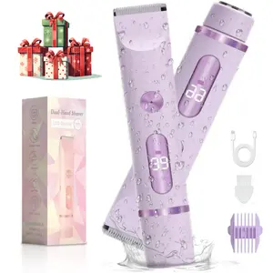 Bikini Trimmer for Women, 2in1 Rechargeable Dual-Head Electric Razor - Painless Precision Trimming for Face & Private Area, Christmas & New Year Gift, Summer Gift