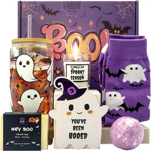 Boo Basket Stuffers  Women, Halloween Gifts  Women, Cute Halloween Boo Basket  Teens Girls Her Sister Friend Adults With Spooky Glass Cups
