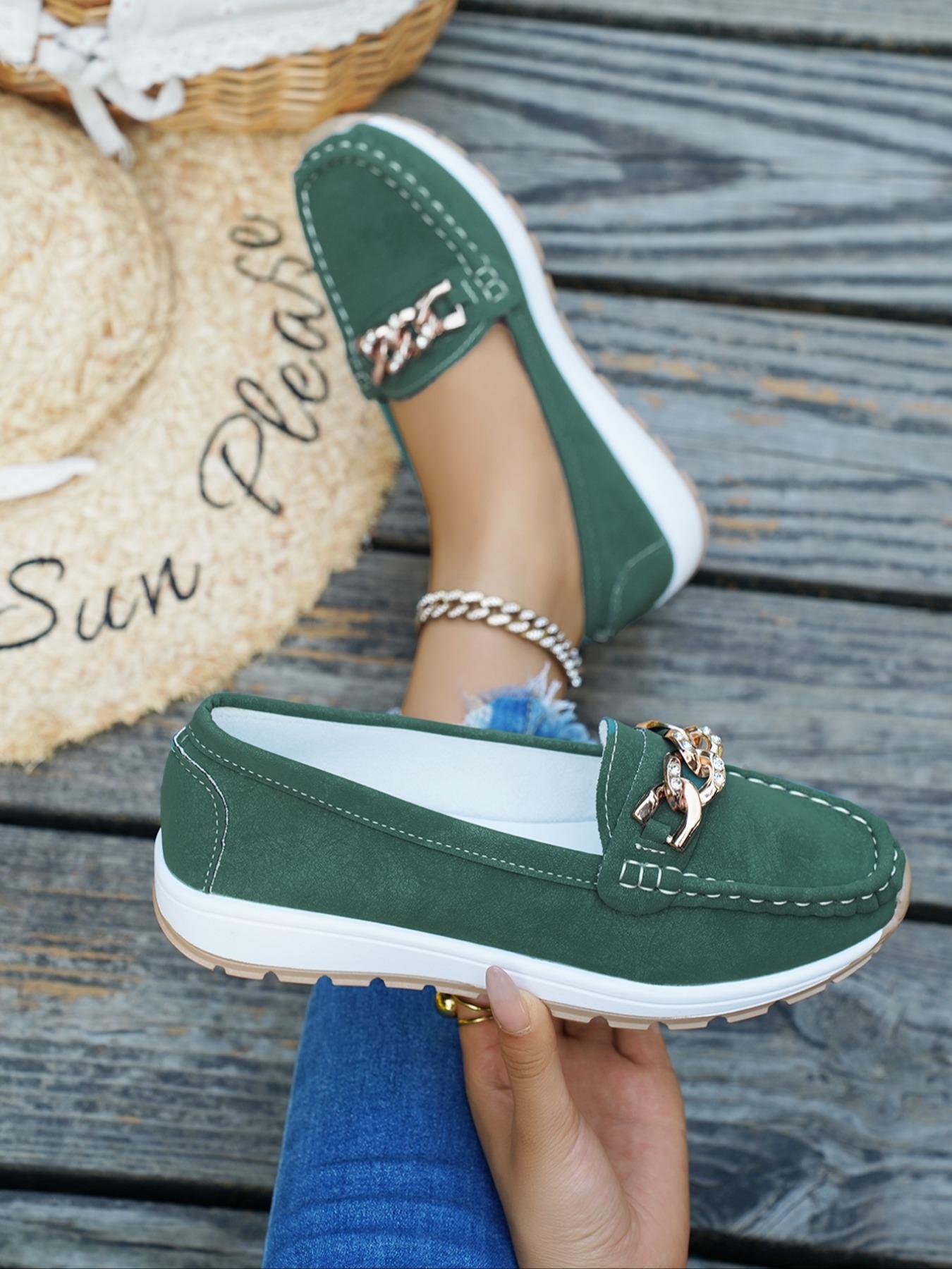Women's Fashionable Solid Color Slip on PU Leather Loafers, Casual Comfortable Shoes for Daily Wear, Lightweight Breathable Shoes for All Seasons, Girl