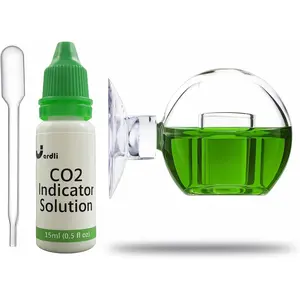 Glass CO2 Drop Checker – CO2 Monitor Kit for Aquarium Planted Tank CO2 System with Solution