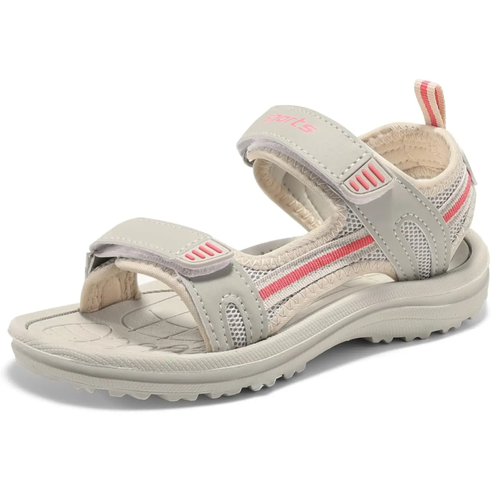 Haloumoning Boys' Open-Toe Sandals, Double Adjustable Velcro Straps, Round Toe, Color Block Fashion Design, EVA-Rubber Beach Shoes, Adjustable Strap, Fashion Color Block, Childrens Sandals, Fashionable Sandals