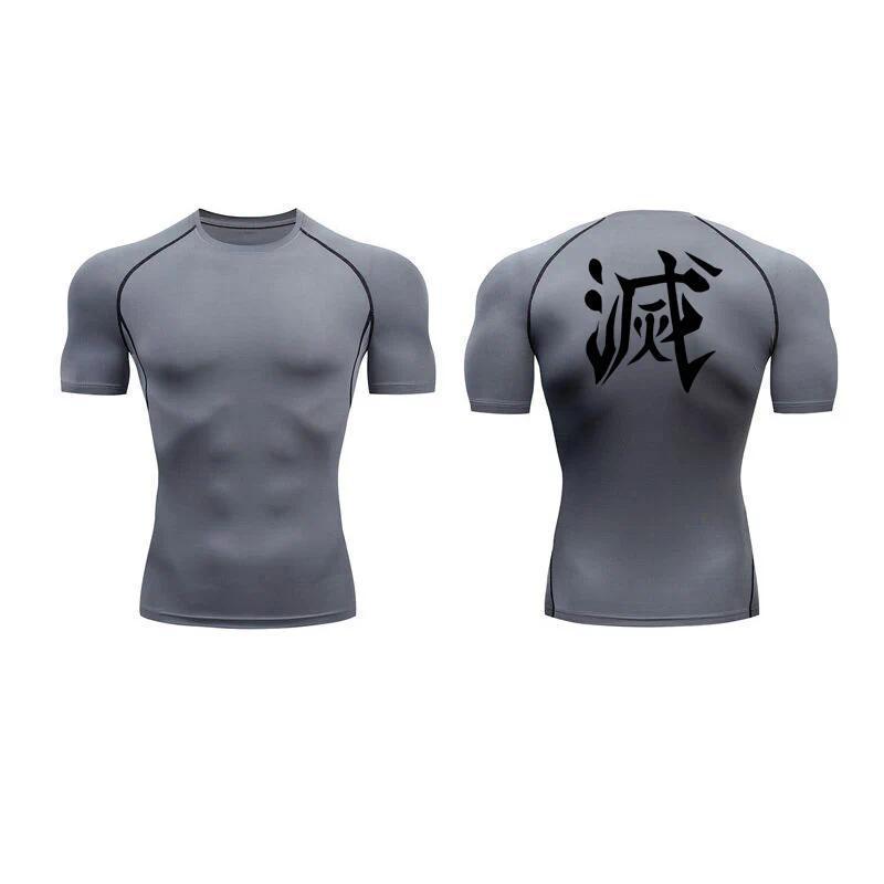 2026 Devil Killer Printed Men's Tight Shirt Fitness Underwear Short Sleeve Quick drying Sports T-shirt T-shirt Top