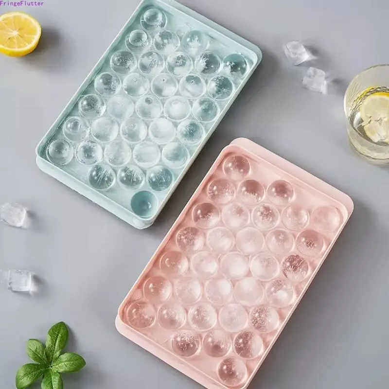 2pcs Ice Cube Tray with Ice Storage Box, Food Grade Summer Household Essential Ice Mold, Reusable Durable Ice Making Container for Home Kitchen, Cold Drinks, Cocktails & Daily Use