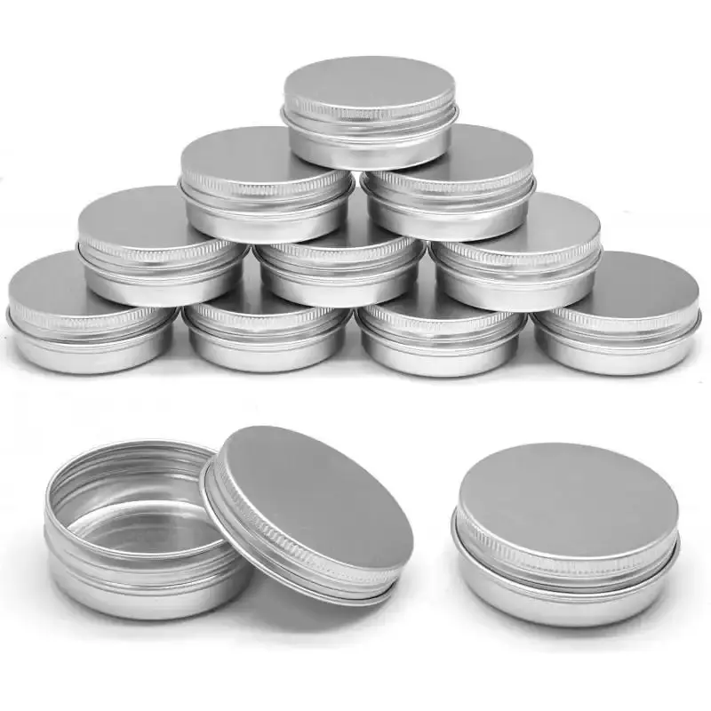 12 Pcs 1 oz Metal Tin Canister Containers with Lids, Empty Silver Aluminum Jars for Spices, Shea Butter (Mobile Phone Accessories Storage Compatible)