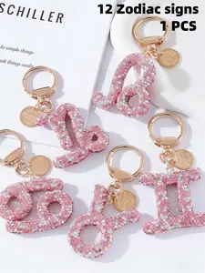 12 Zodiac Pendant Keychain, Keychain for Bags, Unique Design for Daily Use, Fashionable Bag and Key Accessory, Perfect Gift for Women and Girls