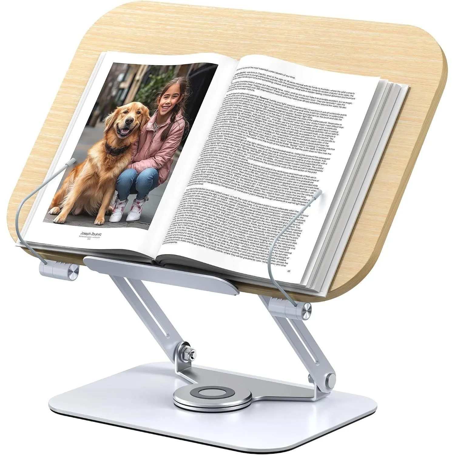 Book Stand for Reading, 360° Adjustable Book Holder, Foldable Book Holder Stand, Cookbook Stand, Textbook Stand, Bible Stand, Hands Rree Book Stand, Laptop Stand, Tablet Stand