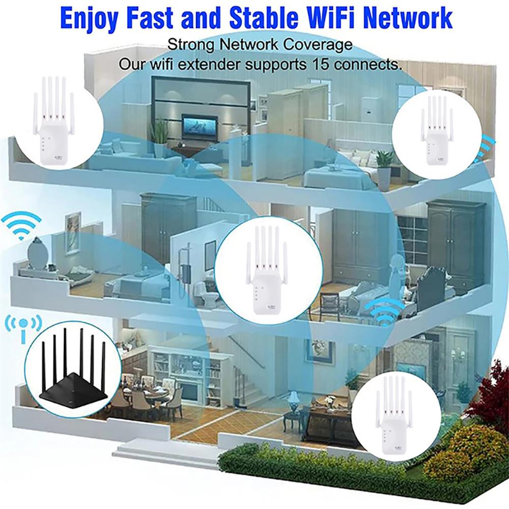 Wireless Wi-Fi Router Wifi Repeater Amplifier 2.4G 5G Network Expander Range Extender WiFi Signal Booster