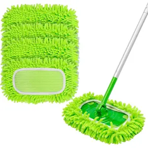 4 Pack Reusable Mop Replacement Pad Compatible for Swiffer Sweeper, (without Handle)Dry Wet Sweeping Cloths Used for Hardwood Floor, Microfiber Cotten Pads for 10-12in Sweeper