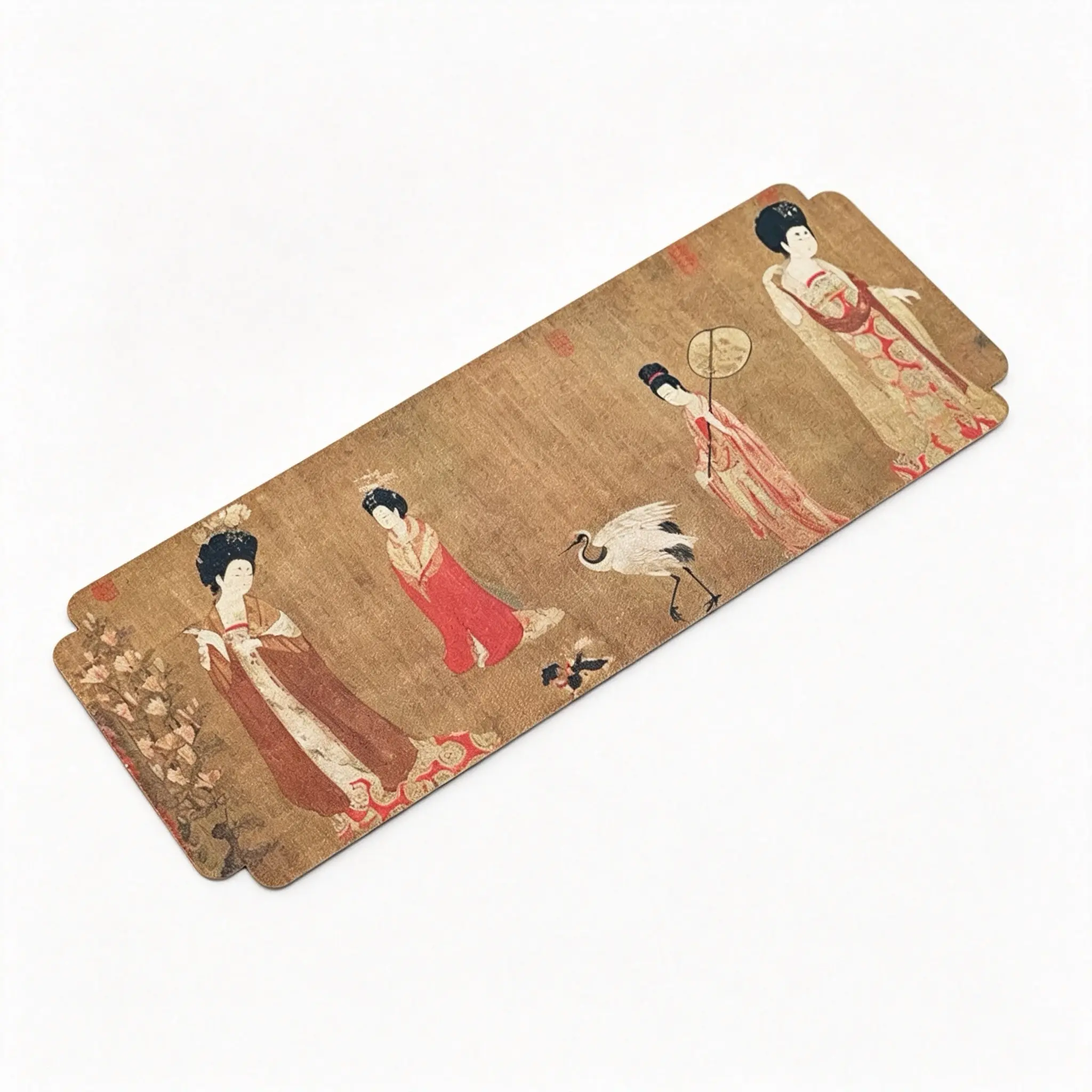 Double-Sided Dual-Color Tang Dynasty Lady Tea Table Flag, Waterproof Oriental Art Style Home Decor Gift, Traditional Asian Design, Dining Table Living Spaces