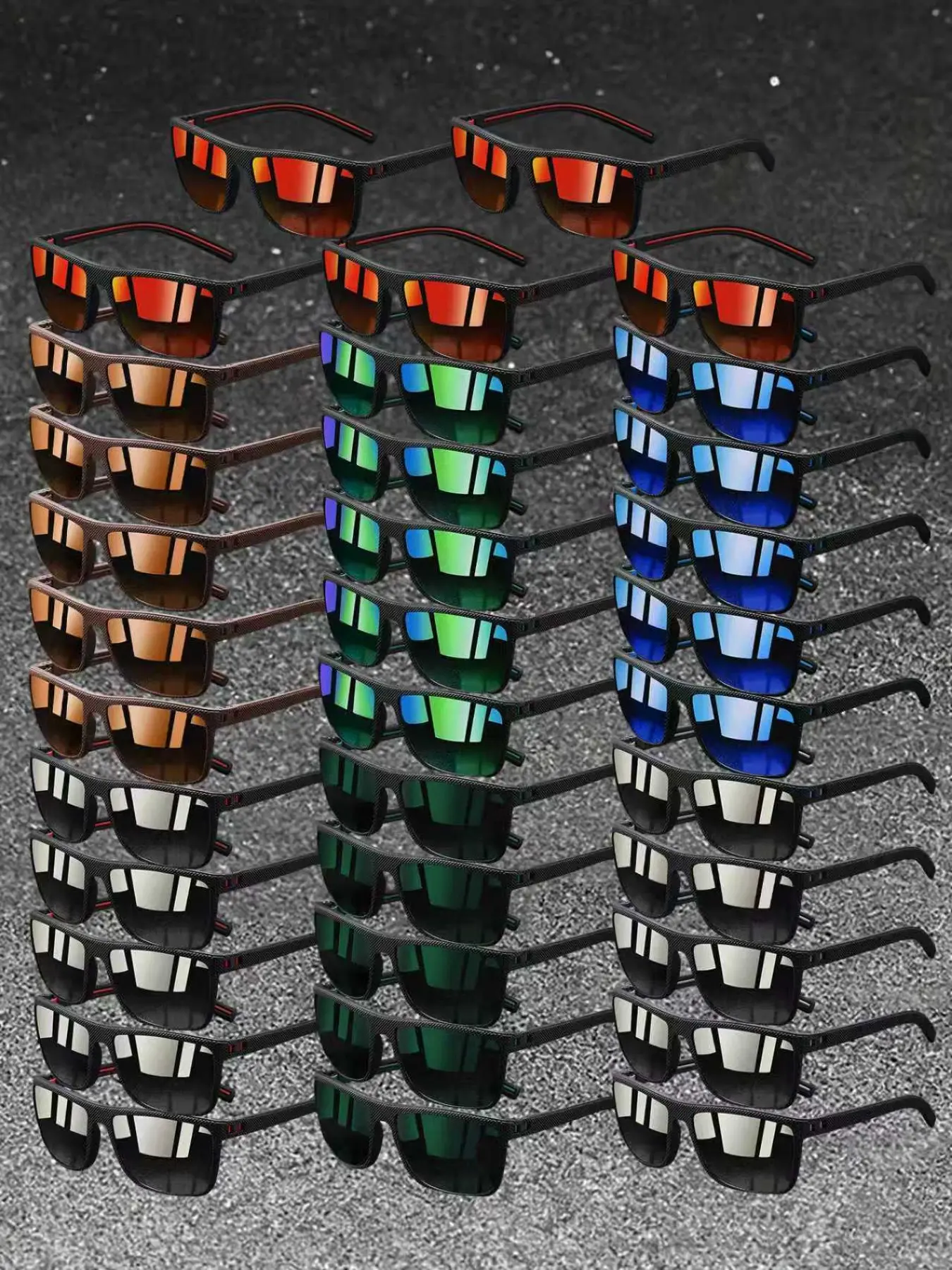 35 pairs of fine grid splicing sunglasses, Sun protective sunglasses, with UV400 lenses effectively protecting eyes, fine grid splicing frame with non-slip rubber nose pad enhances comfort, suitable for various occasions