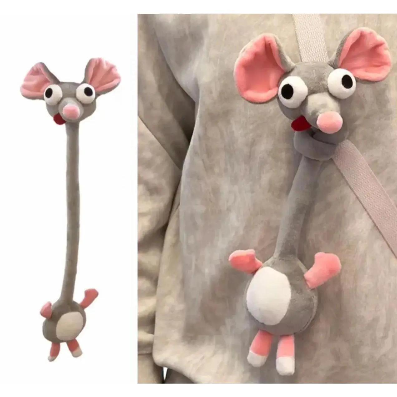 40cm Long Neck Evil Dachshund Dragon Mouse Plush Toy Funny Weird Stuffed Plush Animal Doll Cute Creative Decoration Gifts