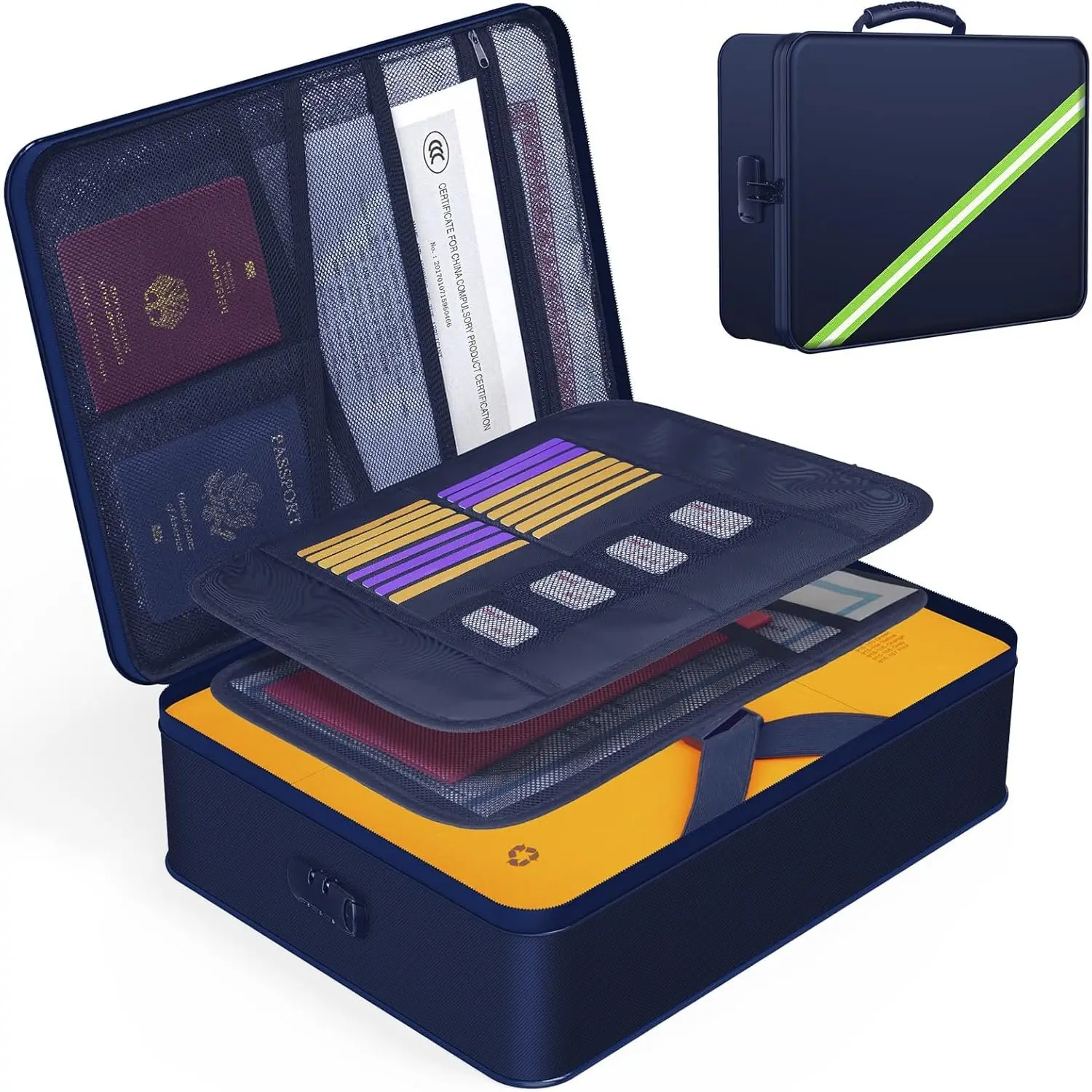 5200℉ Fireproof Document Box with Lock 8-Layer