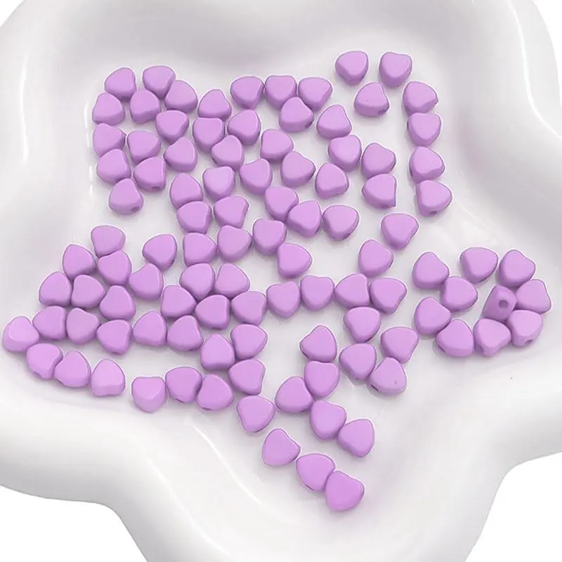 50 count of 7mm Heart-Shaped  Beads for Romantic Valentine's Day,  for   Making