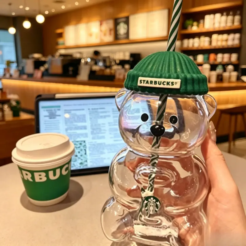 2026 Limited Edition Glass Bearista Cup Bear Design Tumbler Exclusive Collectible Gift for Partners Collectors Enthusiasts