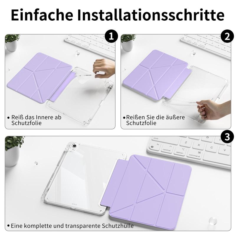 KENKE KENKE Fashionable Tablet Case with Pencil Holder, Solid Color Tablet Protective Cover, Tablet Protector for iPad 2025 11th A16 iPad Pro M4 13inch Pro 11inch, Tablet Casing