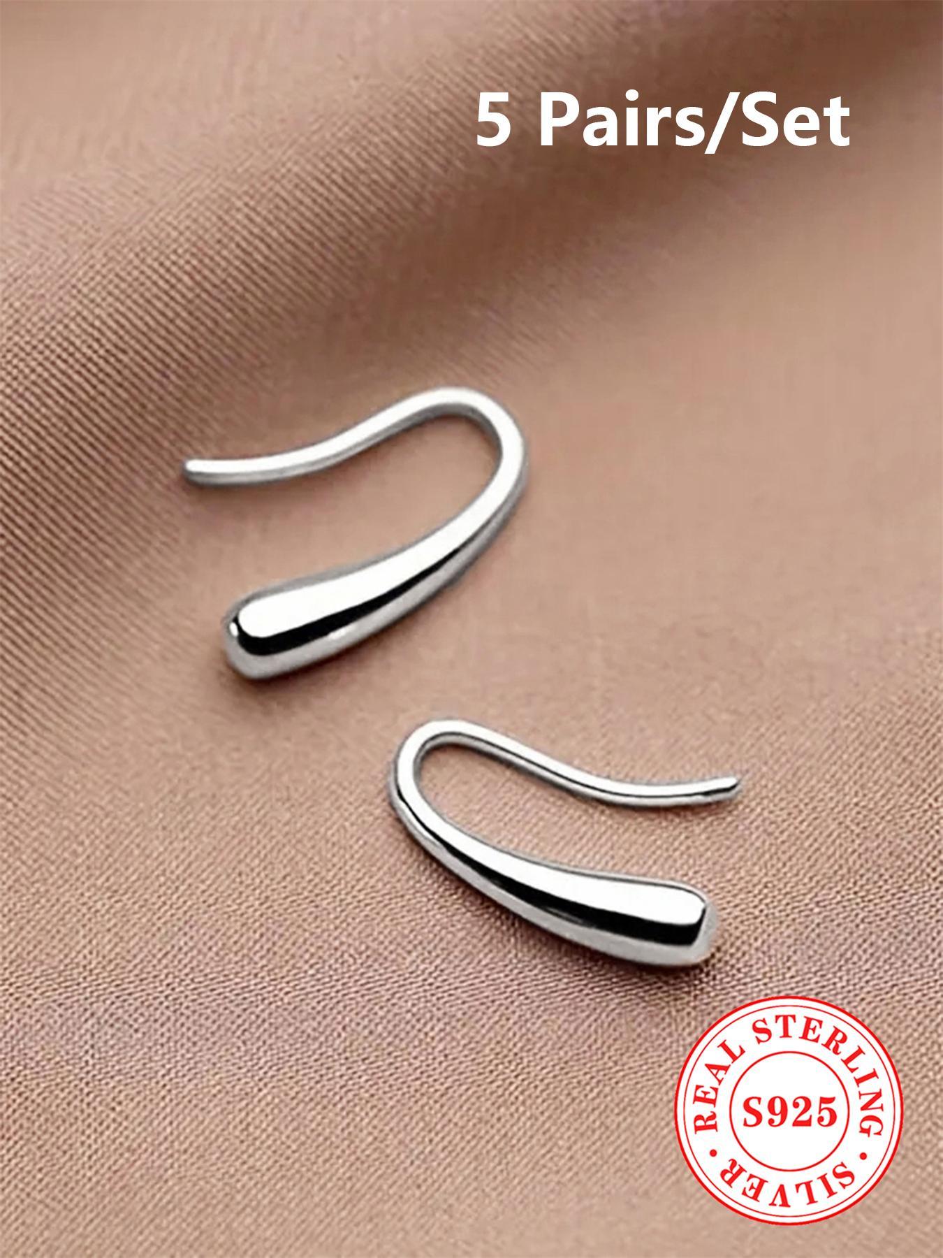 S925 Sterling Silver Simple Style Plain Color for Women, Classic Style Earrings, Elegant Minimalist Earrings, High Quality Earrings, Fashion Jewelry for Daily & Party Decoration, Trendy All-match & Exquisite Jewelry for Gift, with Box