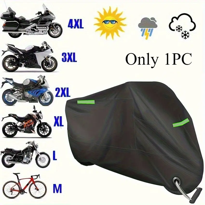 Motorcycle Rain Cover, Reflective Electric Car Cover Four Seasons Universal All-Weather Durable Quality Outdoor Sunscreen Scooter Shelter Tear Resistance, Four Seasons Universal Motorcycle Accessories