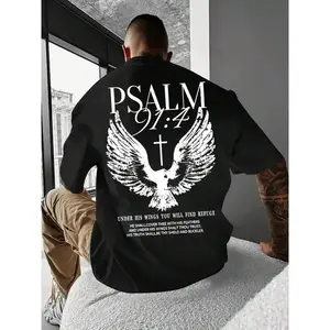 The Deep Expression Of Religious Beliefs And Spiritual Protection Revolves Around Psalm 91:4 Of The Bible, Conveying The Philosophical Connotations Of "God's Protection, Faith Reliance, And Spiritual Power" Through "Eagle Wings, Crosses, And Scriptures" .
