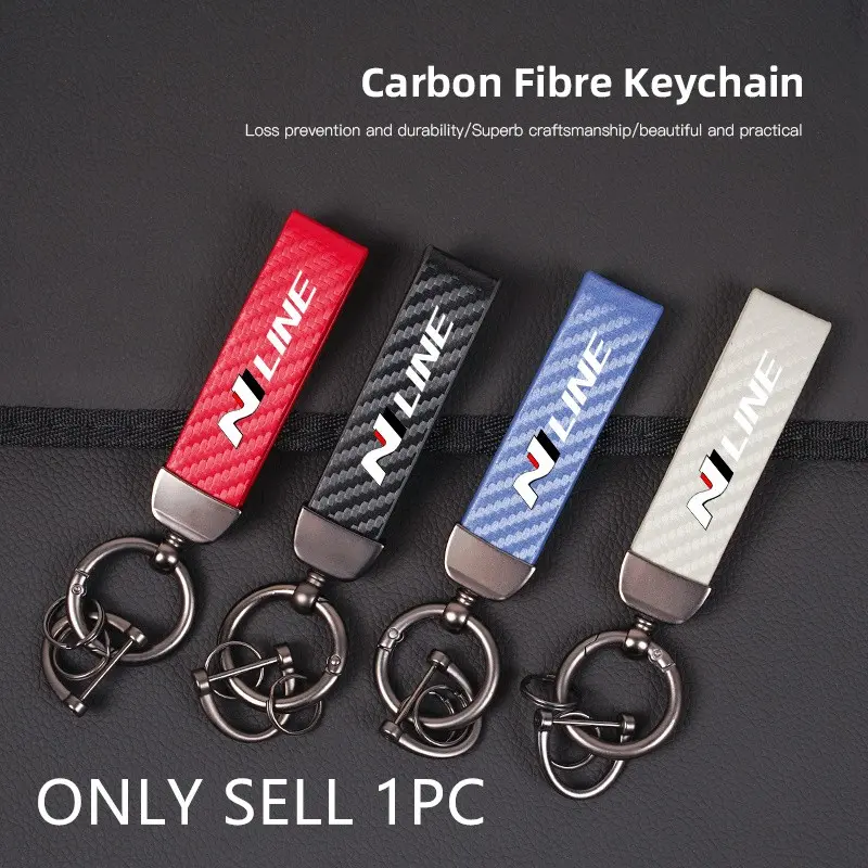 Carbon Fiber Keychain, Fit For Hyundai HB20 KONA i20 i10 IONIQ Elantra Palisade Sonata Grandeur SantaFe Tucson Bayon NEXO i30 Creta iMax Casper Veloster Accent Venue Aslan i40 ix20 Equus Avante Car Key Chain Key Chain For Car Keys