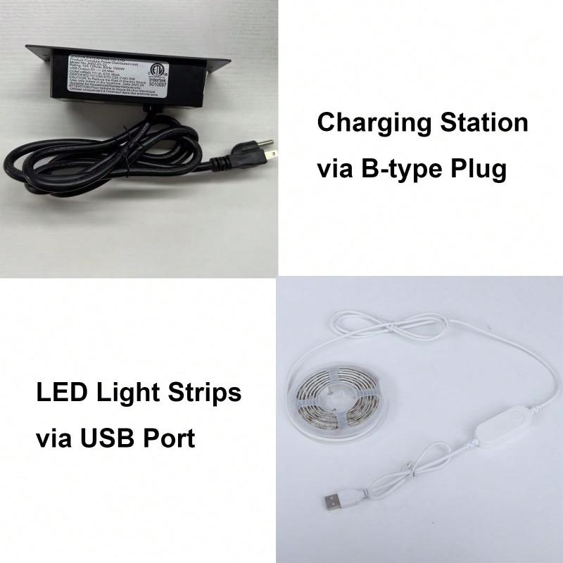 White / Black 6 Drawers Dresser With 7 Storage Cubbies, Chest Of Drawers With Power Outlet And LED Lights, 63" Triple Wide Long Dresser Organizer For Bedroom, Modern Dresser With Open Shelf For Living Room Wardrobe Cabinet