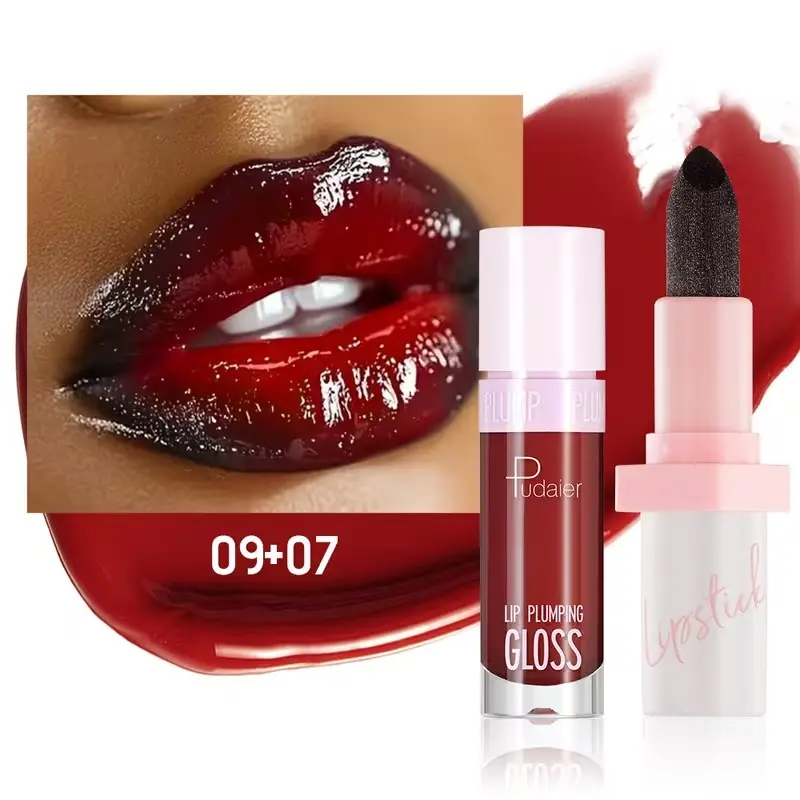 2pcs Moisturizing Berry Lip Collection, Perfect Lipstick and Lip Gloss Duo, Long-Lasting Hydration, Ideal for All Skin Types