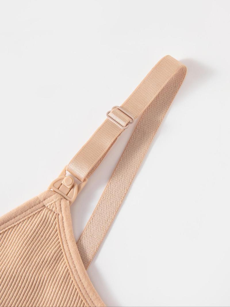 Maternity Solid Color Thermal Lined Bra, Adjustable Strap Warm Bra for Breastfeeding, Maternity Underwear for All Seasons