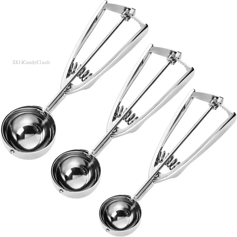 Cookie Scoop Set, Cookie Scoops for Baking Set of 3, Cookie Dough Scoops, , Include Large/Medium/Small, for Cookies, Ice Cream, Muffin, Cupcakes, Truffles, Mashed PotatoesXX14CandyClash