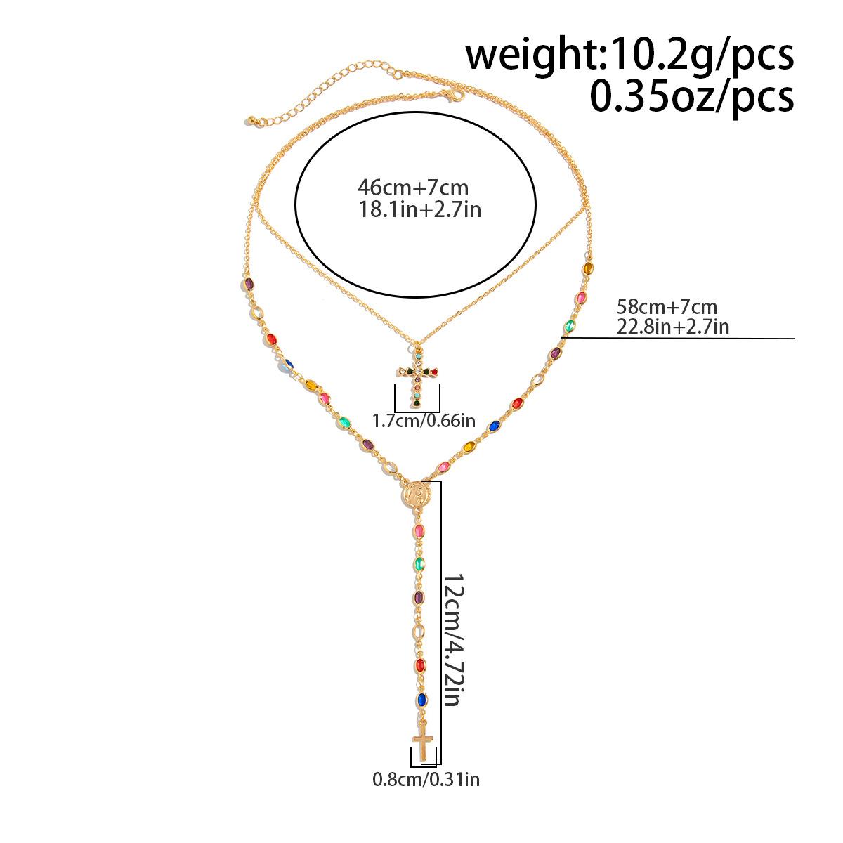 3Pcs Cross Flower Crystal Necklace Set Rhinestone Inlay Layered Chain Dainty Trendy Stackable Jewelry Copper Plated Fashion Minimalist Cute Accessories for Women Girls Daily Party Dating Casual Street Style Wear