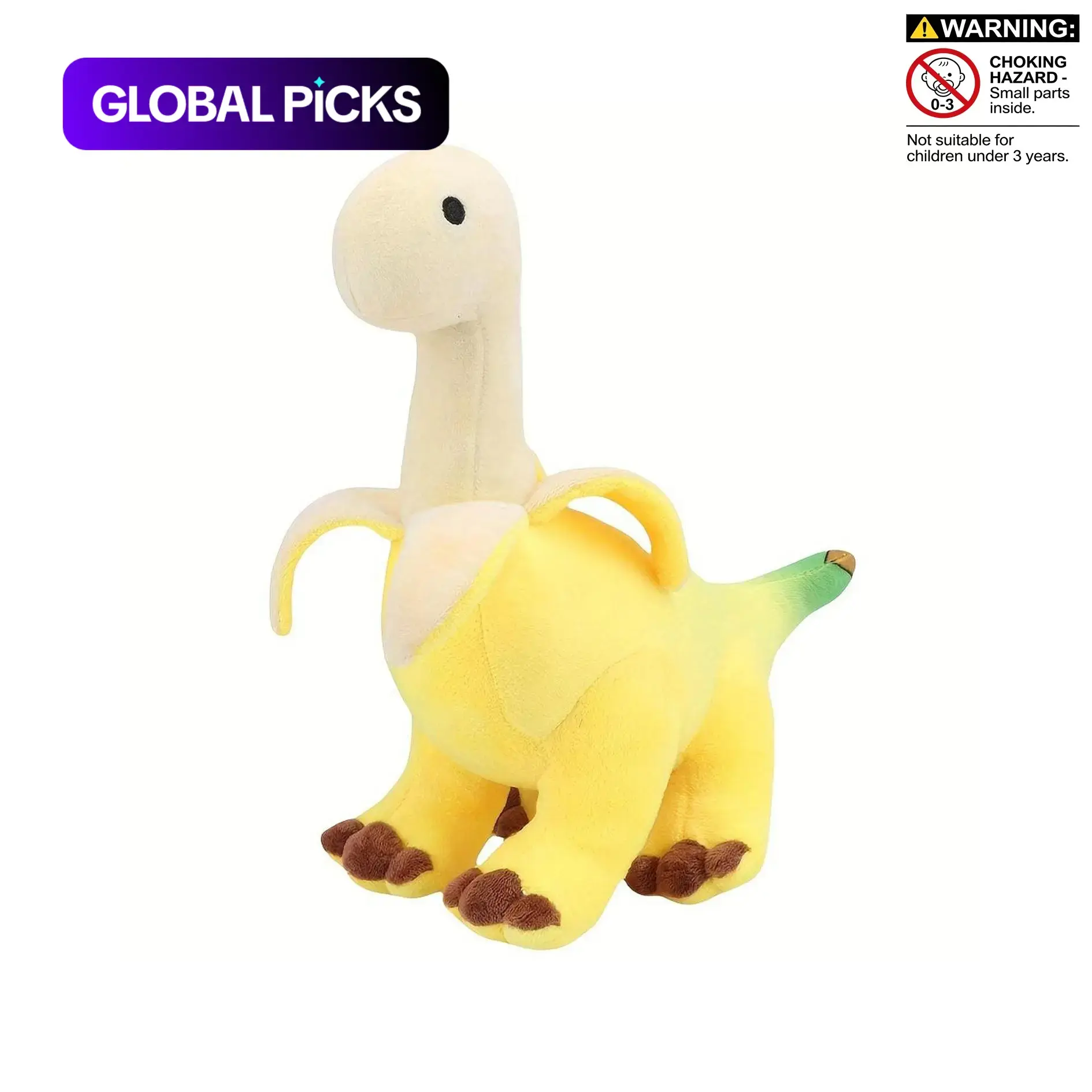Cute Banana Brontosaurus Design Plush Toy, Soft Stuffed Animal Plushie, Cartoon Banana Soft Dragon Doll, Home Decoration Gift #GLOBAL PICKS