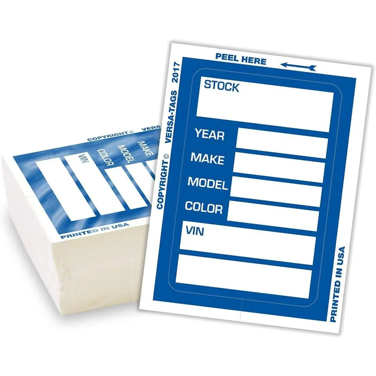 Car Dealer Stock Stickers Improved Design 100 Blue Inventory Window Stickers Windshield Stickers Printed in The USA 3'' by 4"