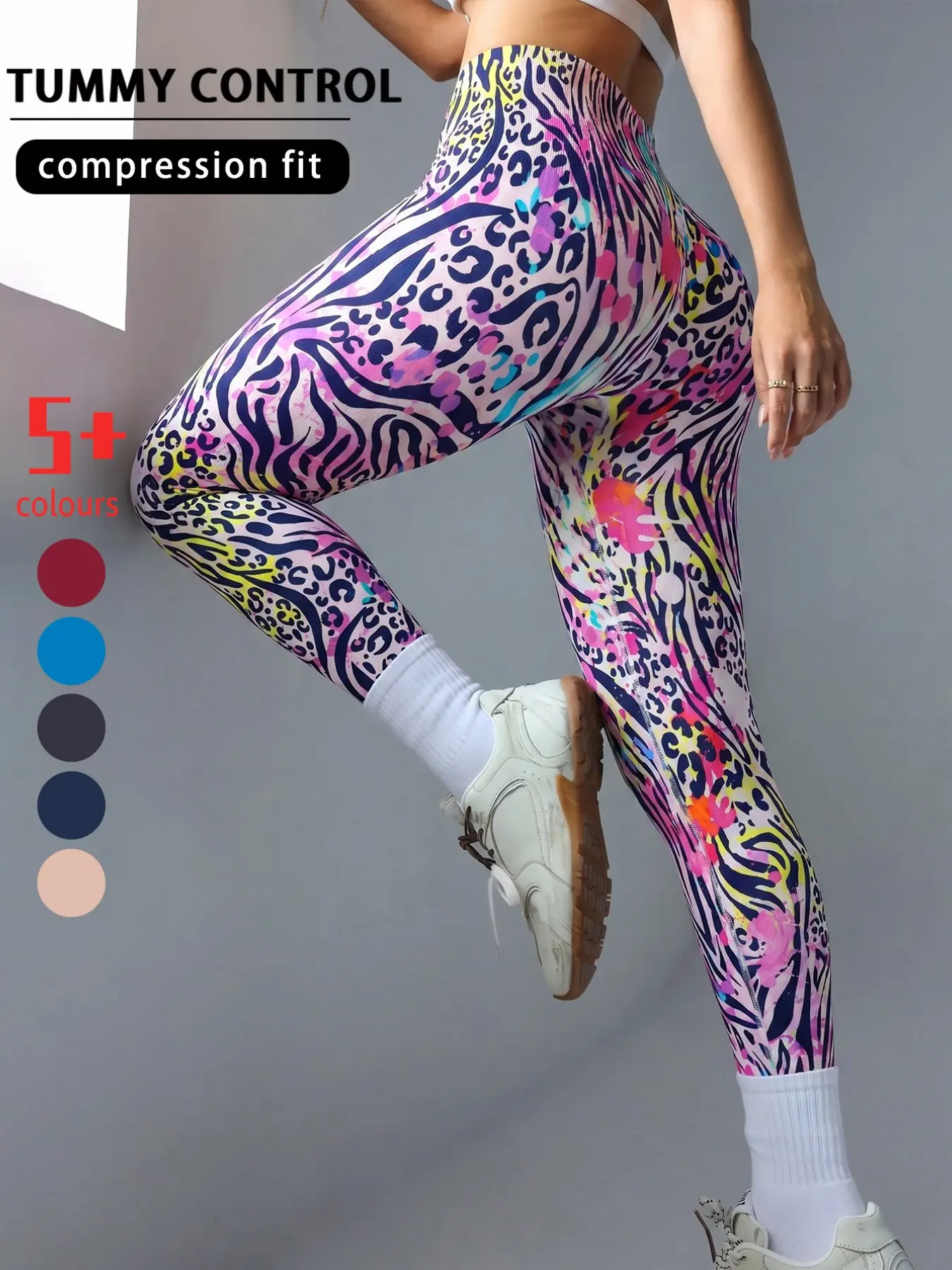 Women's High-Waisted Yoga Pants, Digital Print Tight Fit Long Pants, Summer Fitness Outdoor Sport Casual Wear, Graphic Print Leggings, Can Be Worn Outdoors, Athletic Workout Leggings