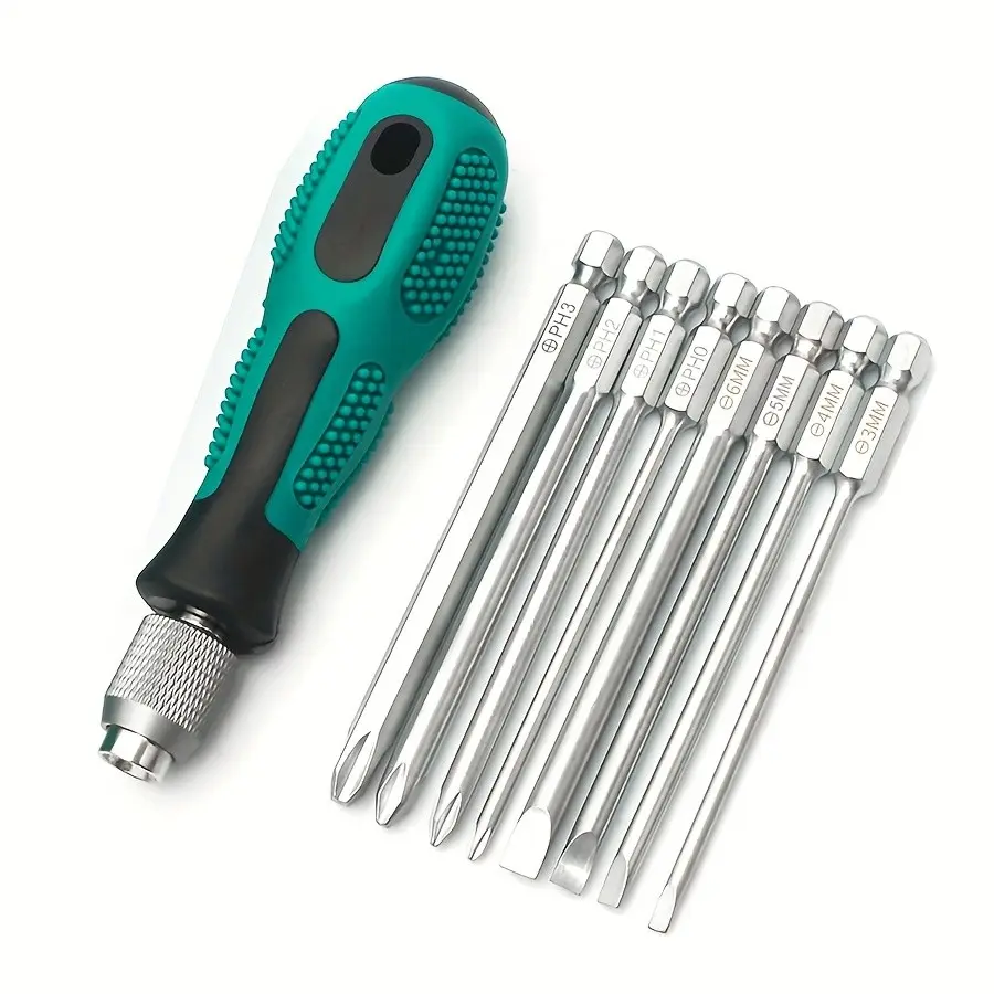 Magnetic Screwdriver Kit, Quick Change Phillips Heads, Chrome Vanadium Steel, Durable Portable Tool Set, Home Use, 8 Pieces, Screwdriver Sets