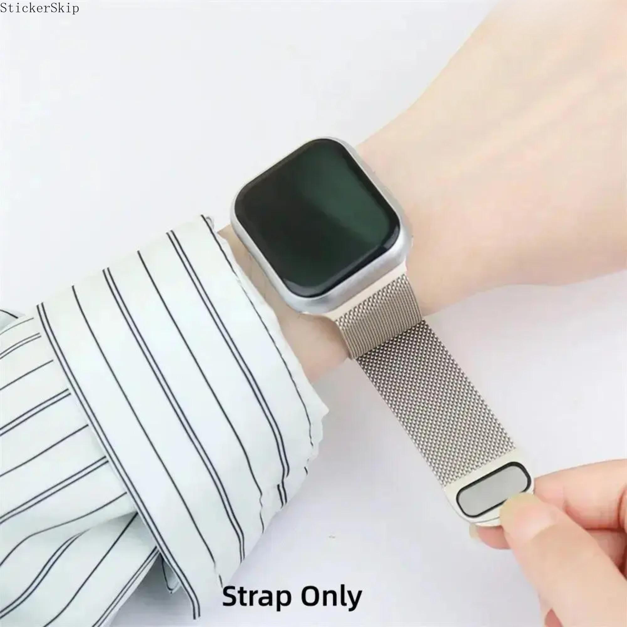 2026 New Milanese Loop Apple Watch Band – Magnetic Stainless Steel Mesh Strap for Women & Men, Adjustable Breathable Waterproof Wristband Compatible with 38–49mm Series 1–11, SE & Ultra, Daily Wear & Business Gift
