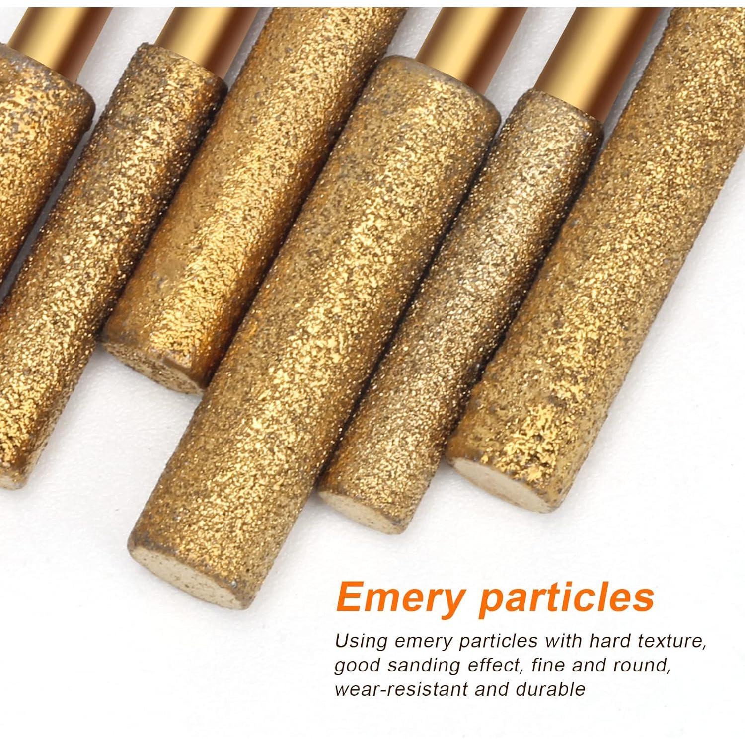 21 count  Chainsaw Sharpener Chainsaw  Sharpener in 3 Size  Chainsaw Sharpener Burr, Polishing Grinding Tool for Electric Chain , Stone Carvings(4mm, 4.8mm, 5.5mm)Quesear