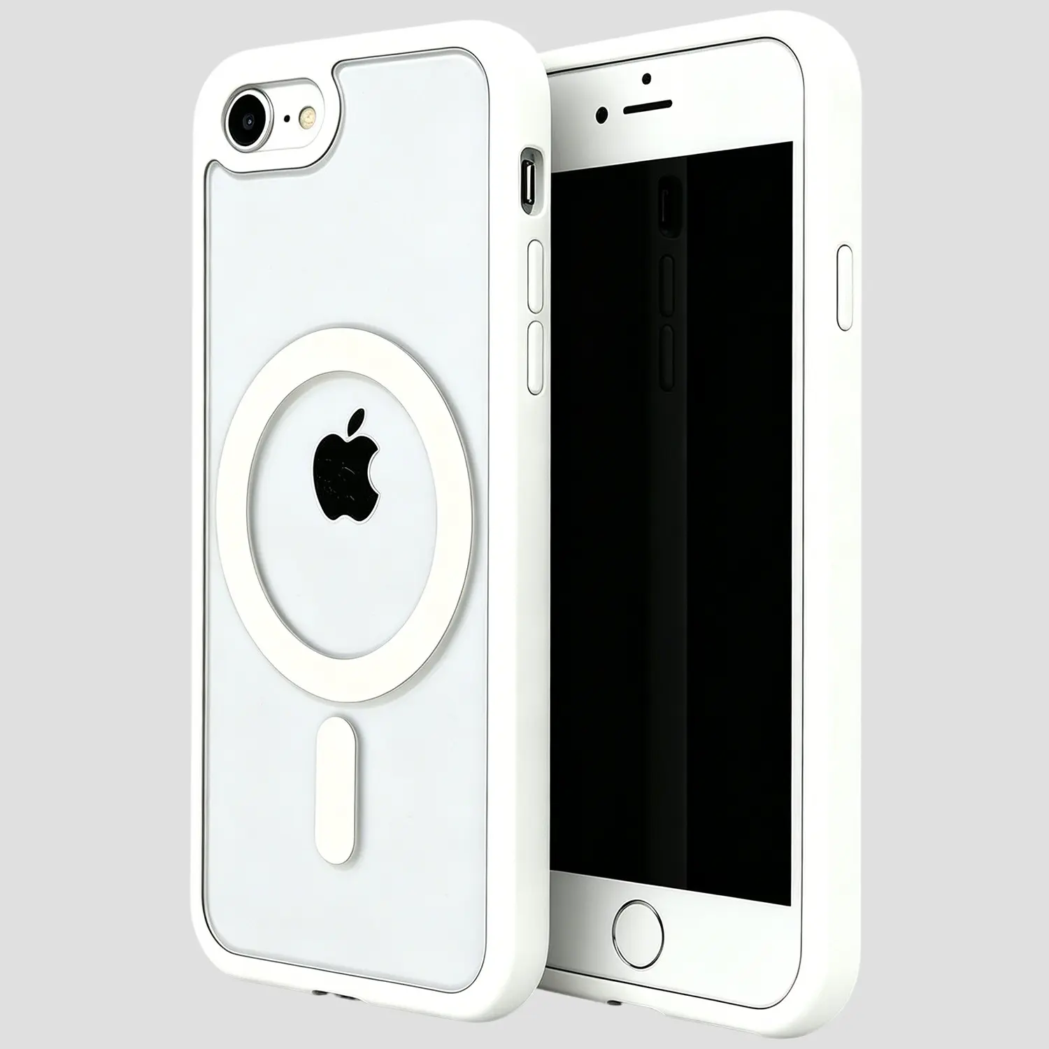 luxury Transparent Magnetic for iPhone  7 8 SE2 SE3 7Plus 8Plus  Wireless Charging Case Hard Acrylic Cover