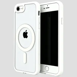 Luxury Transparent white Anti Drop Magnetic Phone Case for iPhone 7 8 SE2 SE3 7Plus 8Plus