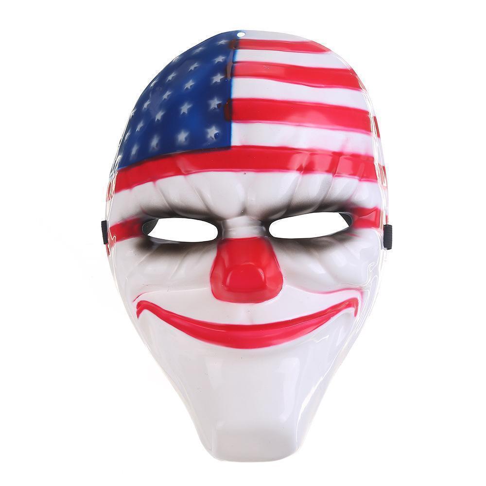 Halloween US Flag Clown Masks Masquerade Party Scary Clowns Carnival Mask Payday 2 Horrible Funny Pay Day Mask Prop Supplies