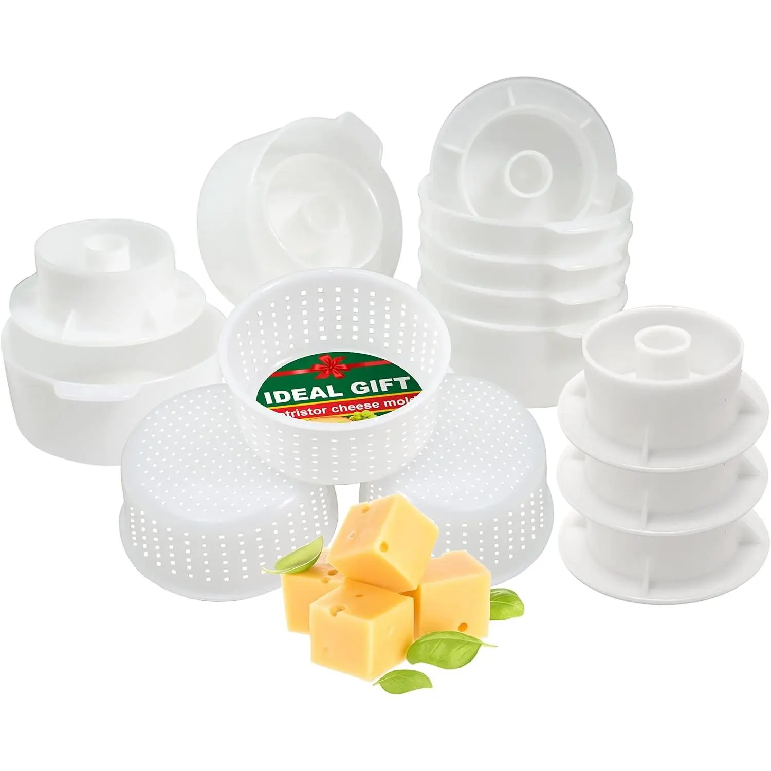 Cheese Making Kit Beginners 6 pcs Cheese Mold with a Follower Piston 3 pcs Soft Cheese Molds Cheese Making Supplies Moldes Para Queso Fresco Casero Cream Cheese Form Mold Basket №4