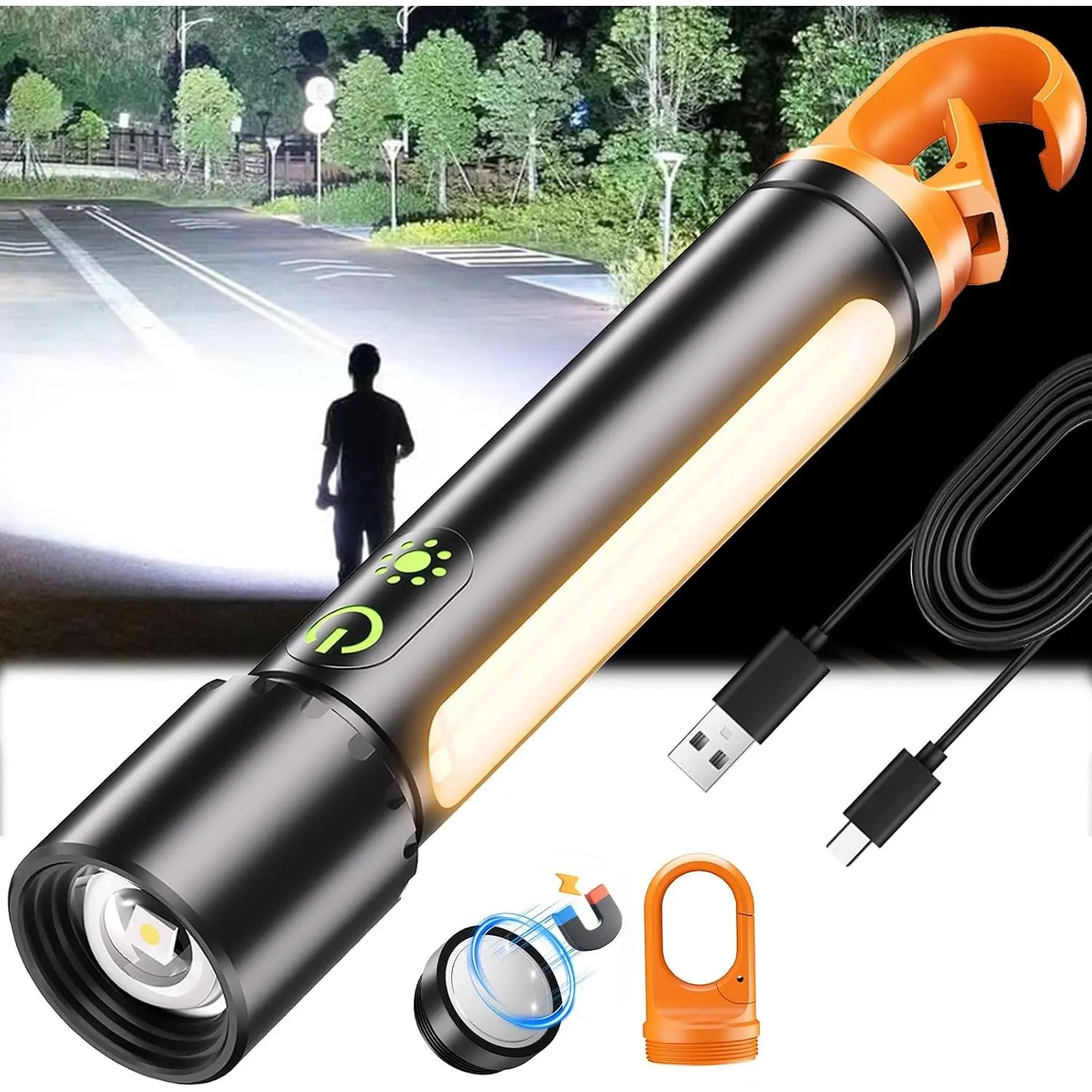 Rechargeable Led Flashlight High Lumens,30W Super Bright Flashlight,2000 Lumen  Flashlight with 9 Modes,   Flash Light for ,,Camping,Hiking,,Outdoor