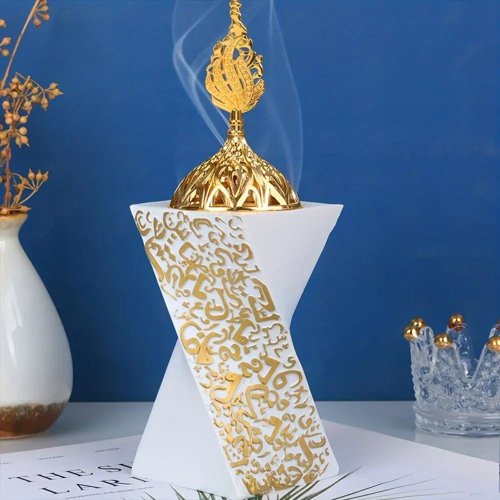 Vintage Resin Incense Burner, Aromatic Diffuser Home Aromatherapy for Bedroom Office Home Decor, Home Fragrances, Ideal for Weddings Family Gatherings, Retro Scent Dispenser