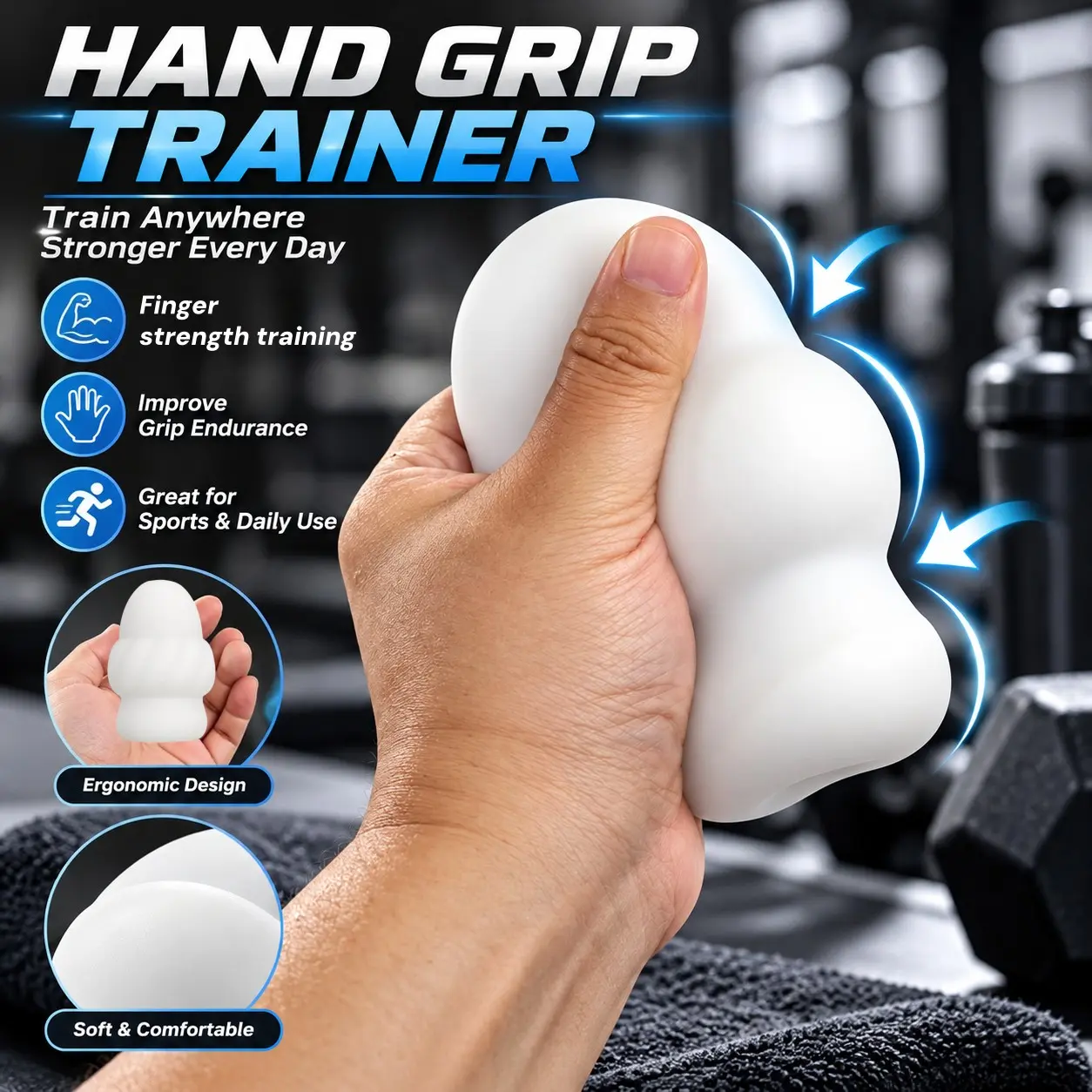 Small Home Use Finger Arm Stretch Grip Trainer, Ergonomic Soft Hand Exercise Tool, Portable Hand Strength Training Device