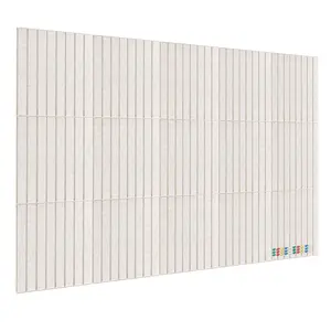 Decorative Large Felt Bulletin Board - 59" x 36" Self-Adhesive Wall Pin Board, 15-Pack Tiles, Alternative to Cork Board, 30 Colorful Push Pins, Ideal for Office, Home, School